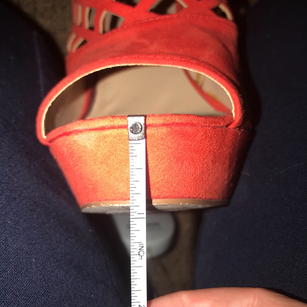 Elegant Red Peep-Toe Heels - Picture 3 of 6